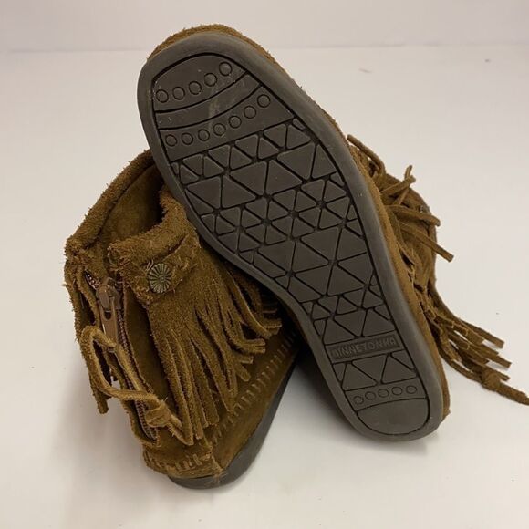 Minnetonka Hi-Top Zip Boot Dark Brown Suede Size 6 A2 - Picture 8 of 9